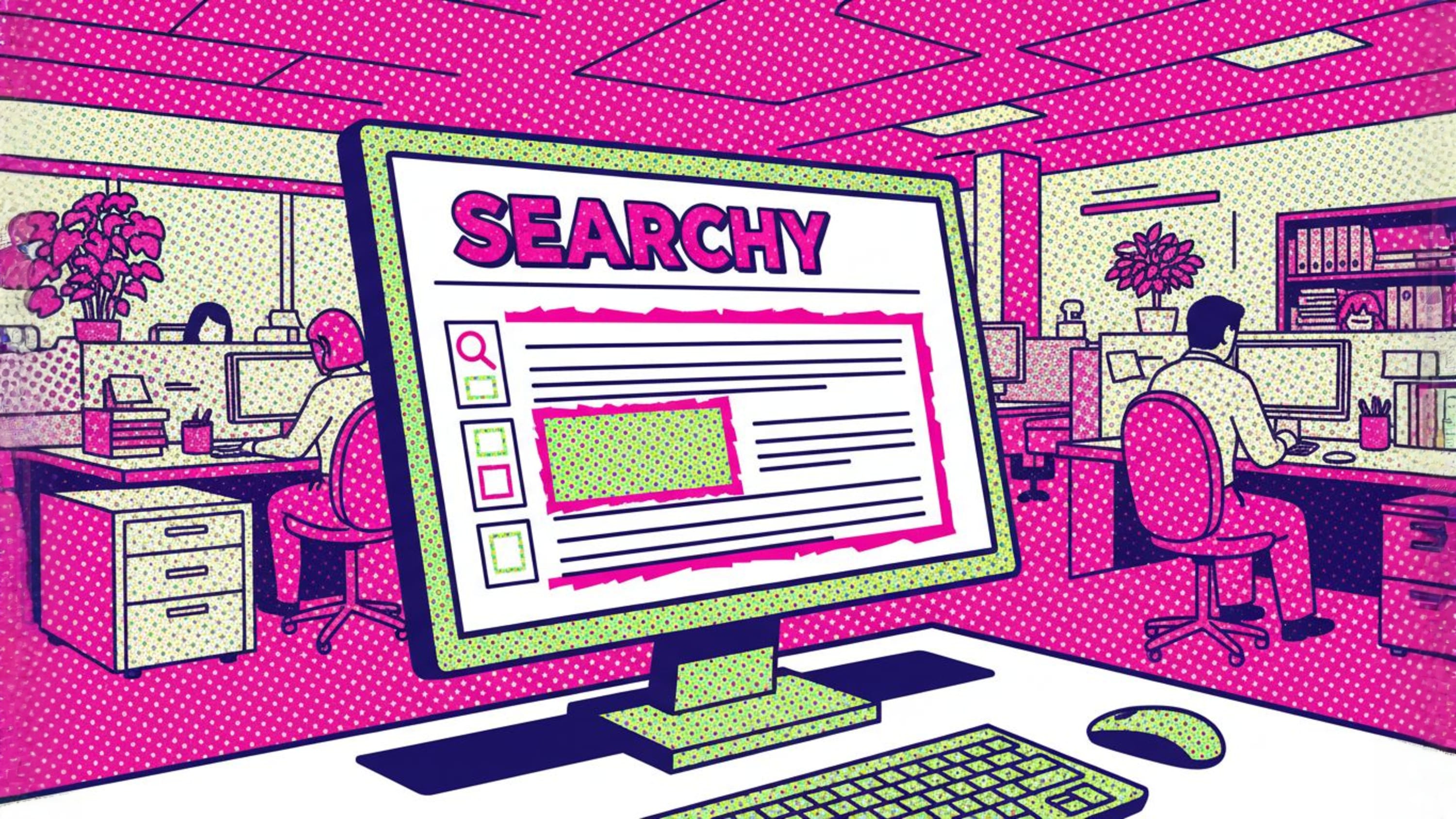 Search engine results page with ranking website and analytics dashboard